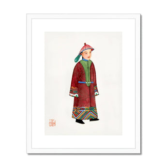 Dandy - Qing Dynasty Art Print, Traditional Chinese Figure Long Red Robe Decorative Trim