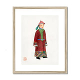 Dandy - Qing Dynasty Art Print, Traditional Chinese Watercolor Illustration Figure Red Robe Decorative