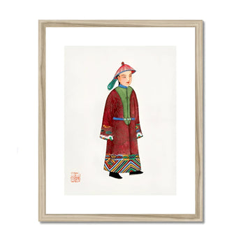 Dandy - Qing Dynasty Art Print, Traditional Chinese Watercolor Illustration Figure Red Robe Decorative