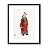 Dandy - Qing Dynasty Art Print, Traditional Chinese Watercolor Illustration Figure Red Robe Decorative