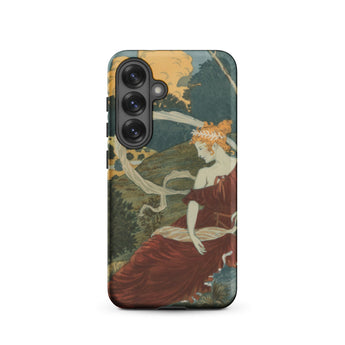 Dans Les Bois - Eugene Grasset Phone Case Samsung Galaxy S25 / Matte Phone Case Vintage-style Illustration Woman Red Gown Golden Eugène