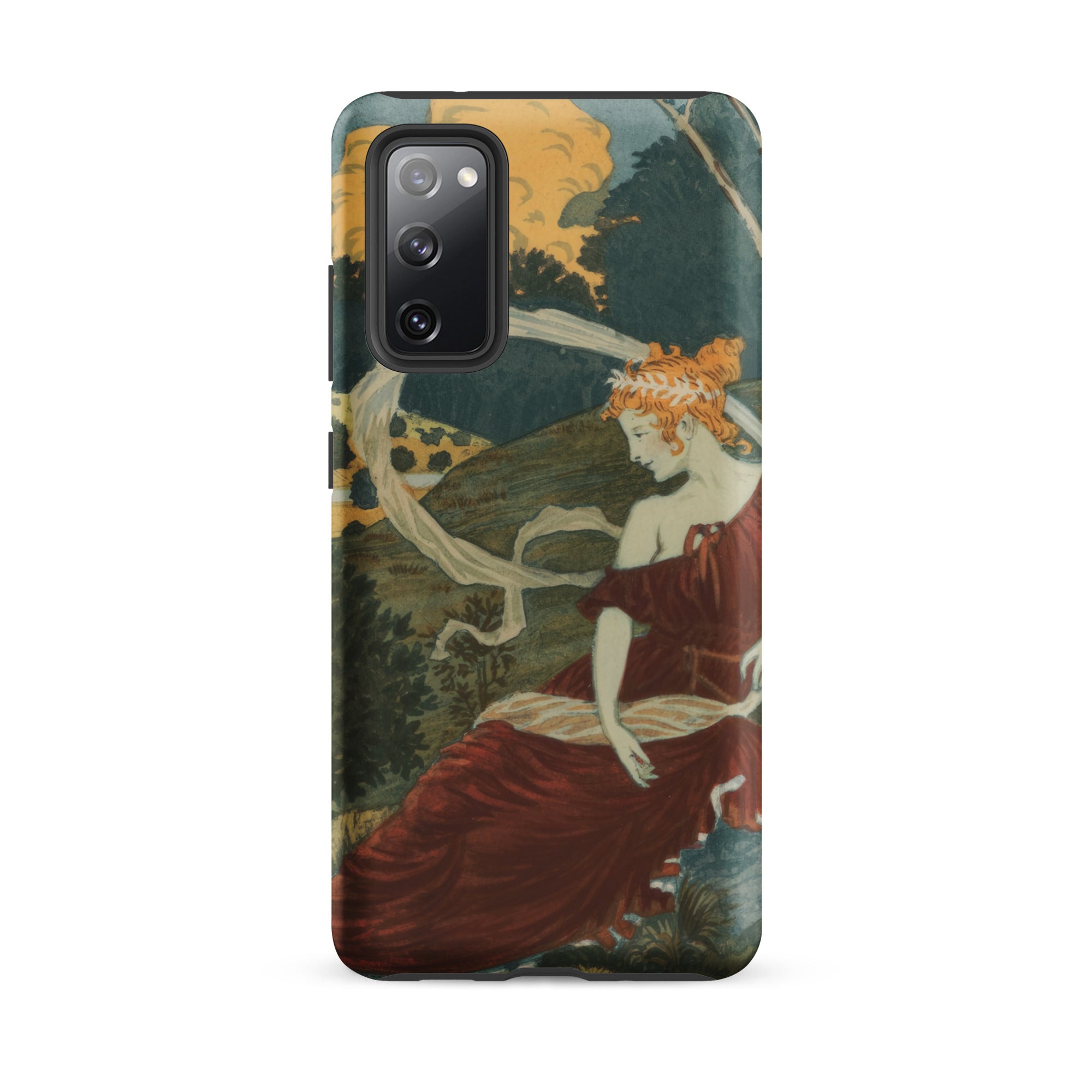 Dans Les Bois Eugene Grasset Samsung Case, Galaxy S20 Fe / Matte, Smartphone Case Art Nouveau Style Painting Woman Red Dress