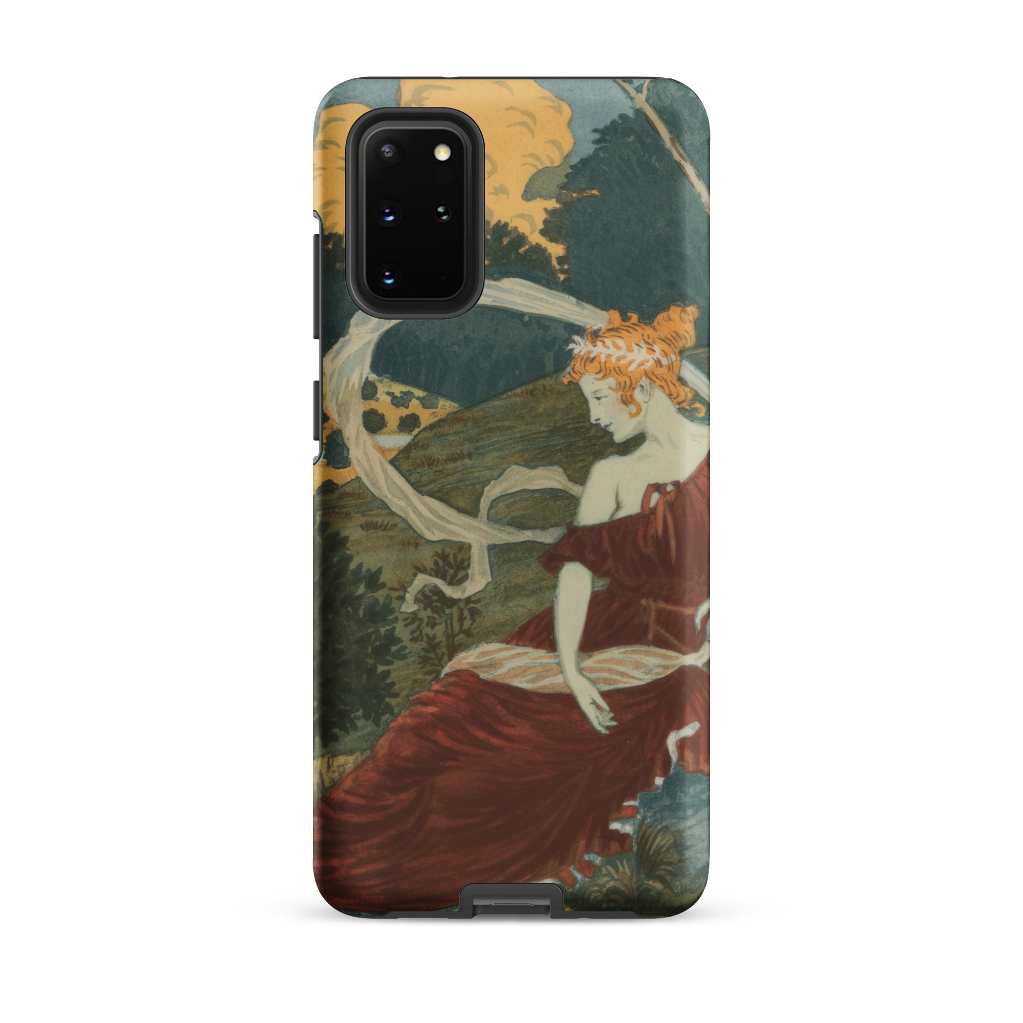 Dans Les Bois Eugene Grasset Samsung Case, Galaxy S20 Plus / Matte, Smartphone Case Art Nouveau Style Illustration Woman Red Dress