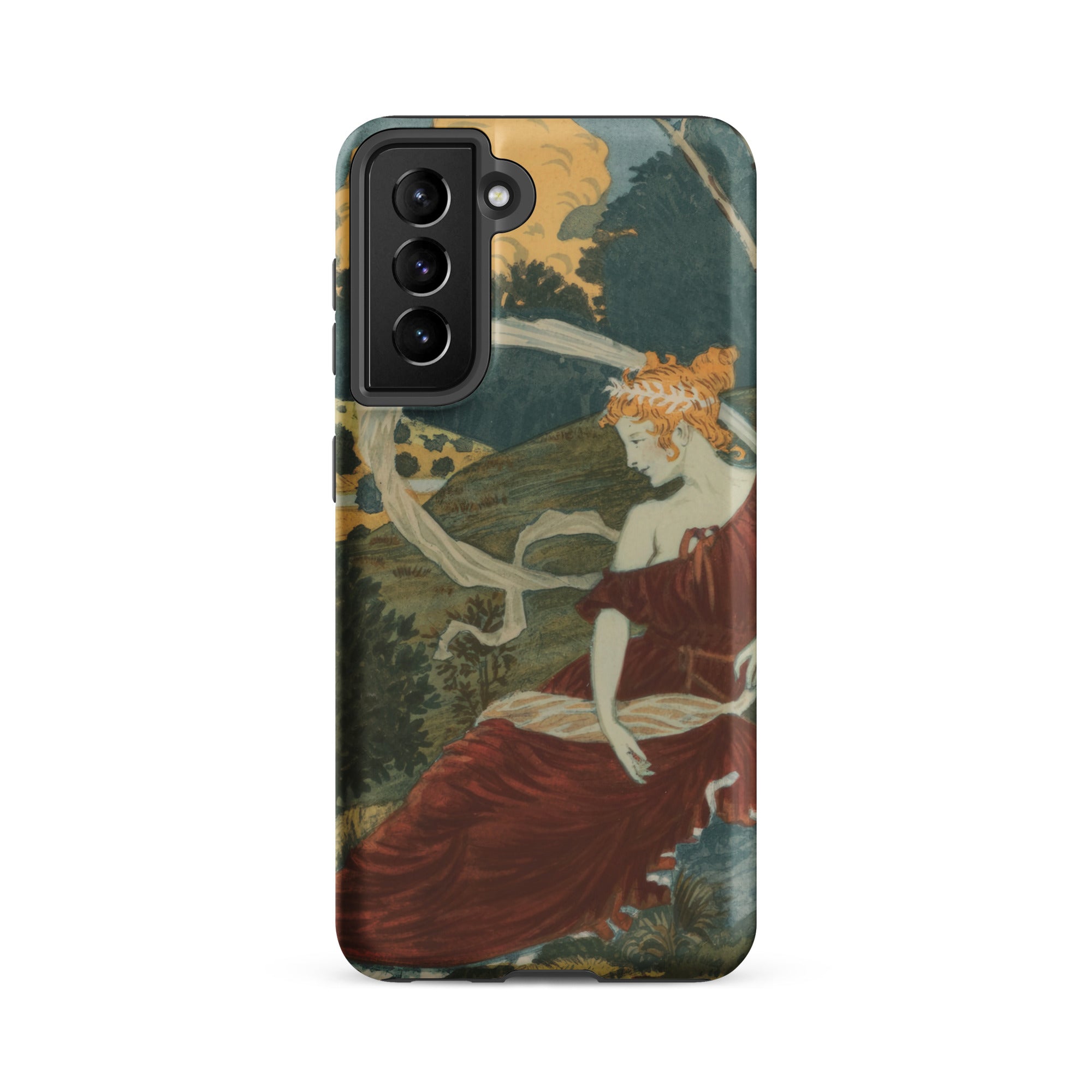 Dans Les Bois Eugene Grasset Samsung Case, Galaxy S21 Fe / Matte, Phone Case Classical Painting Woman Red Dress