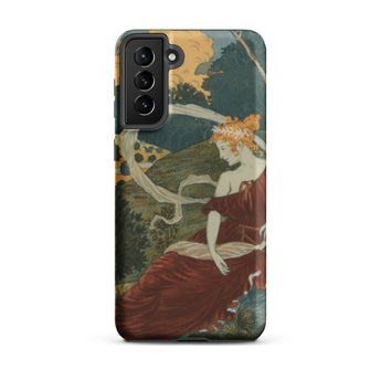 Dans Les Bois - Eugene Grasset Samsung Case, Galaxy S21 Plus / Matte, Smartphone Case Art Nouveau-style Illustration Woman Red Dress