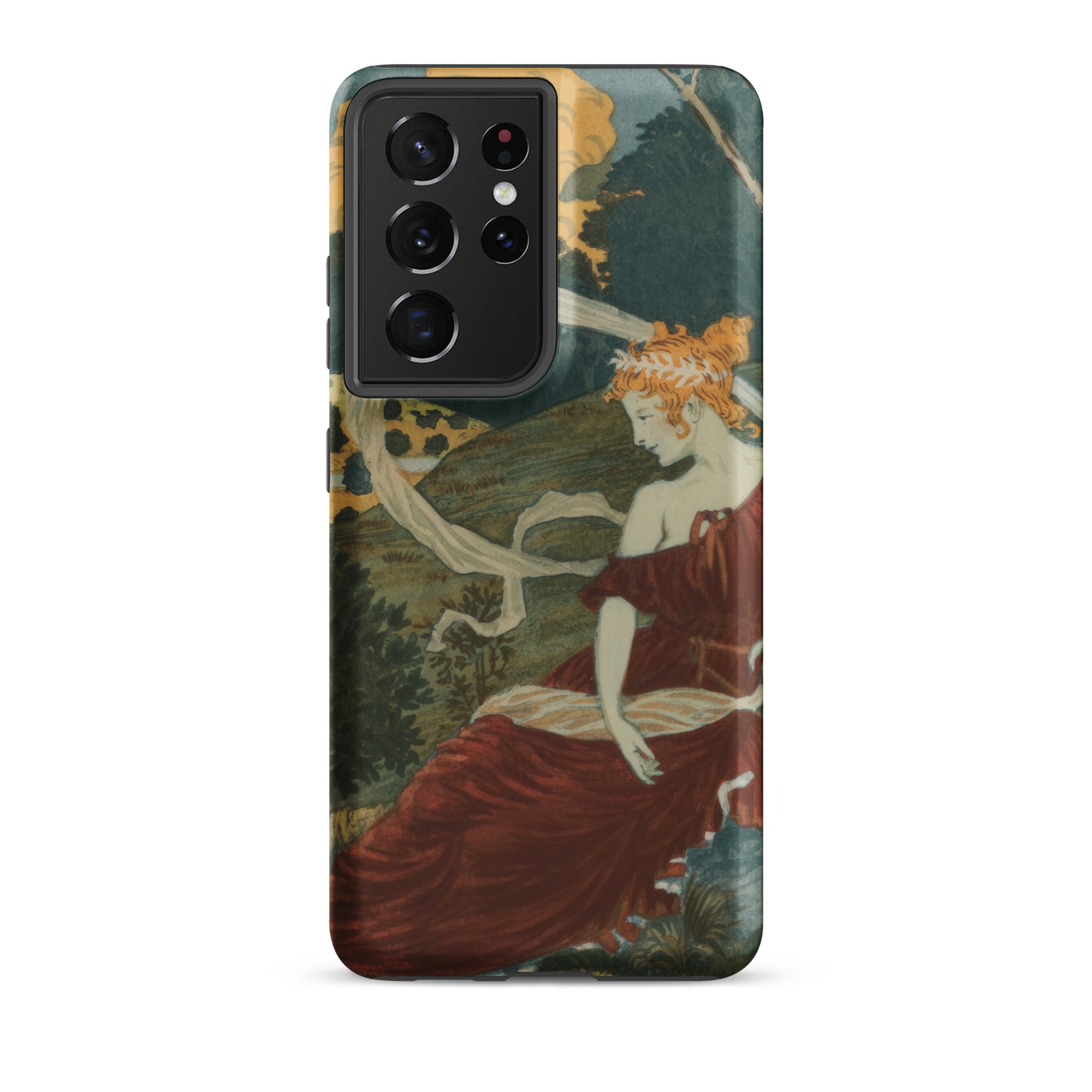 Dans Les Bois Eugene Grasset Samsung Case, Galaxy S21 Ultra / Matte, Phone Case Classical Painting Woman Red Dress