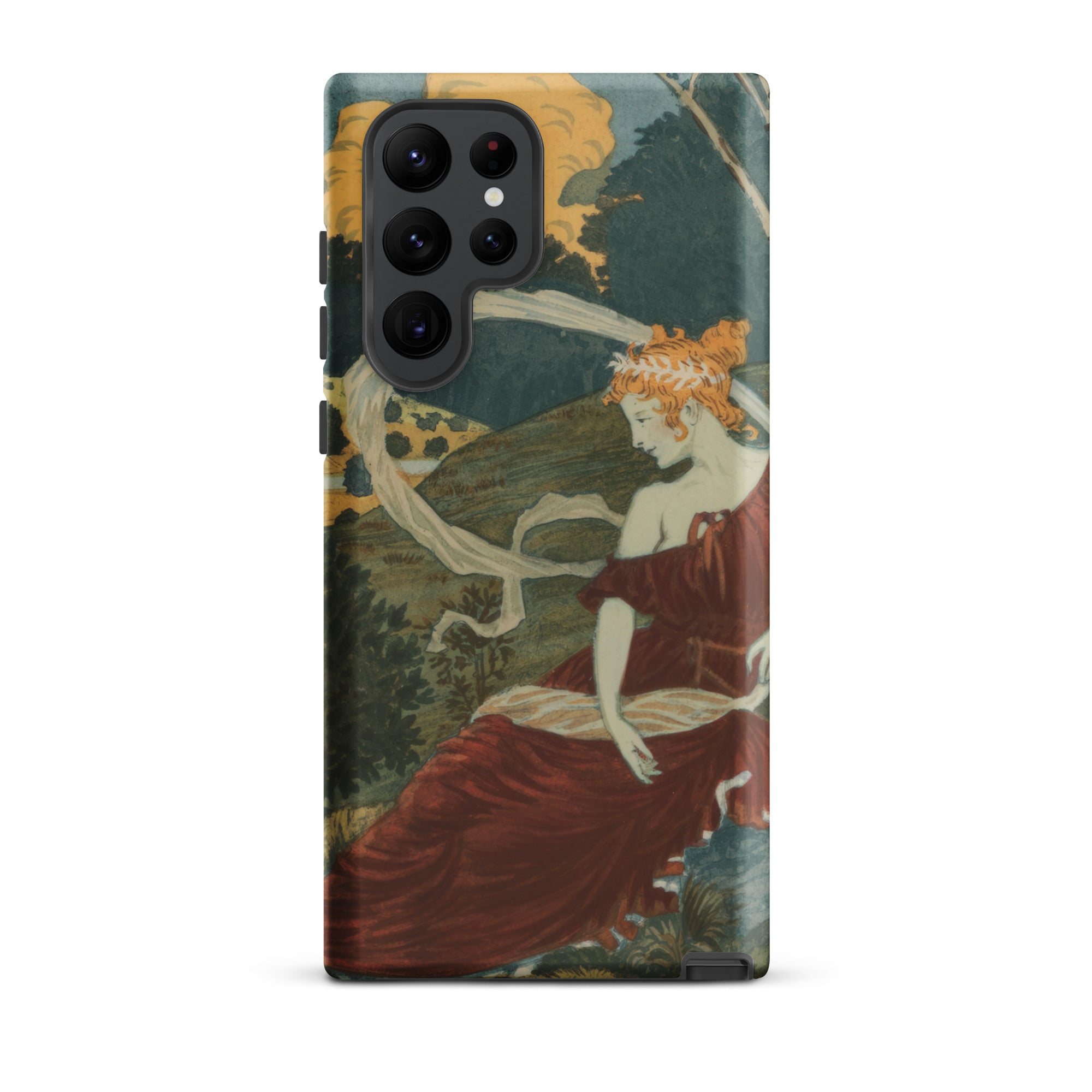 Dans Les Bois Eugene Grasset Samsung Case, Galaxy S22 Ultra / Matte, Smartphone Case Classical Painting Woman Red Dress
