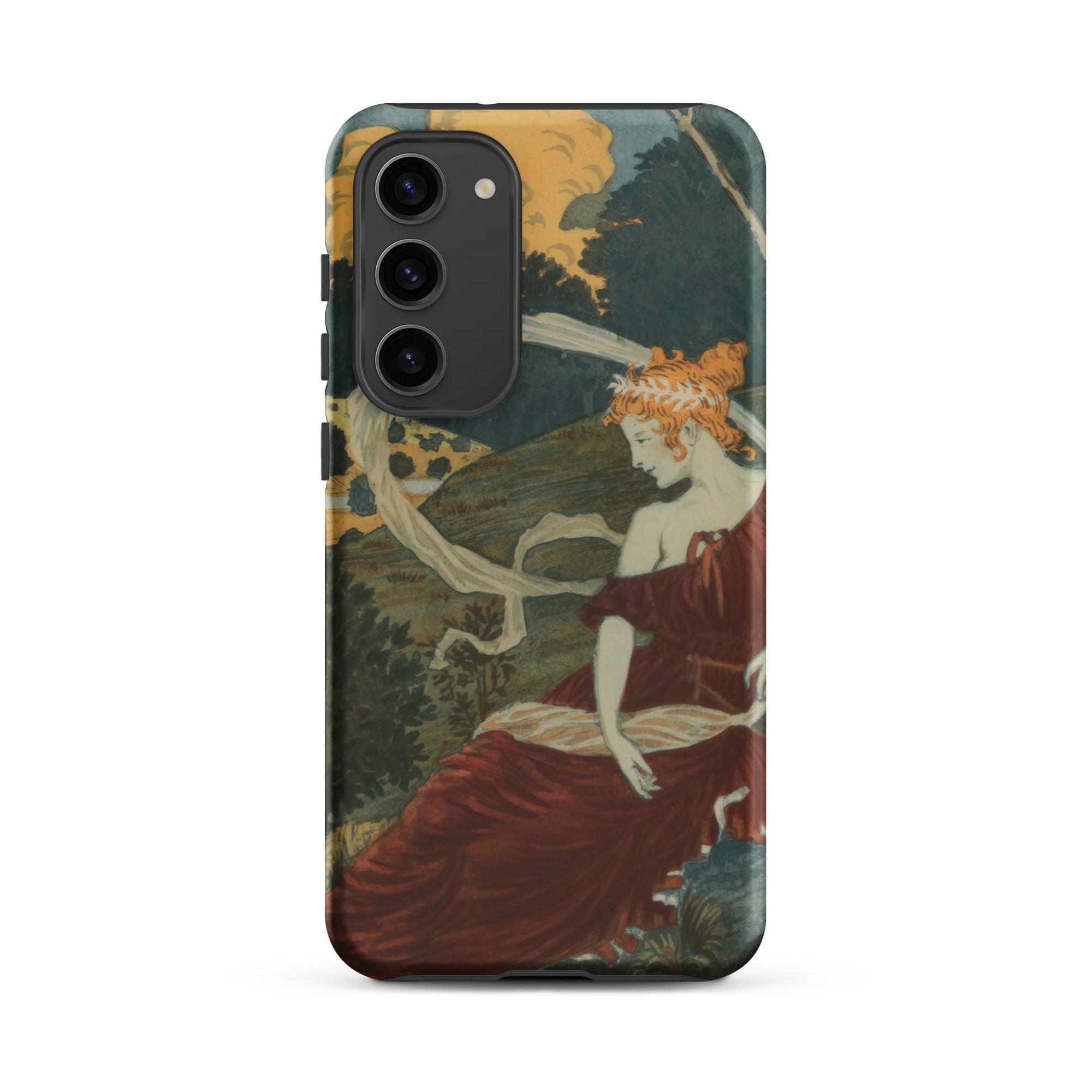 Dans Les Bois Eugene Grasset Samsung Case, Galaxy S23 Plus / Matte, Smartphone Case Art Nouveau Style Illustration Woman Red Dress