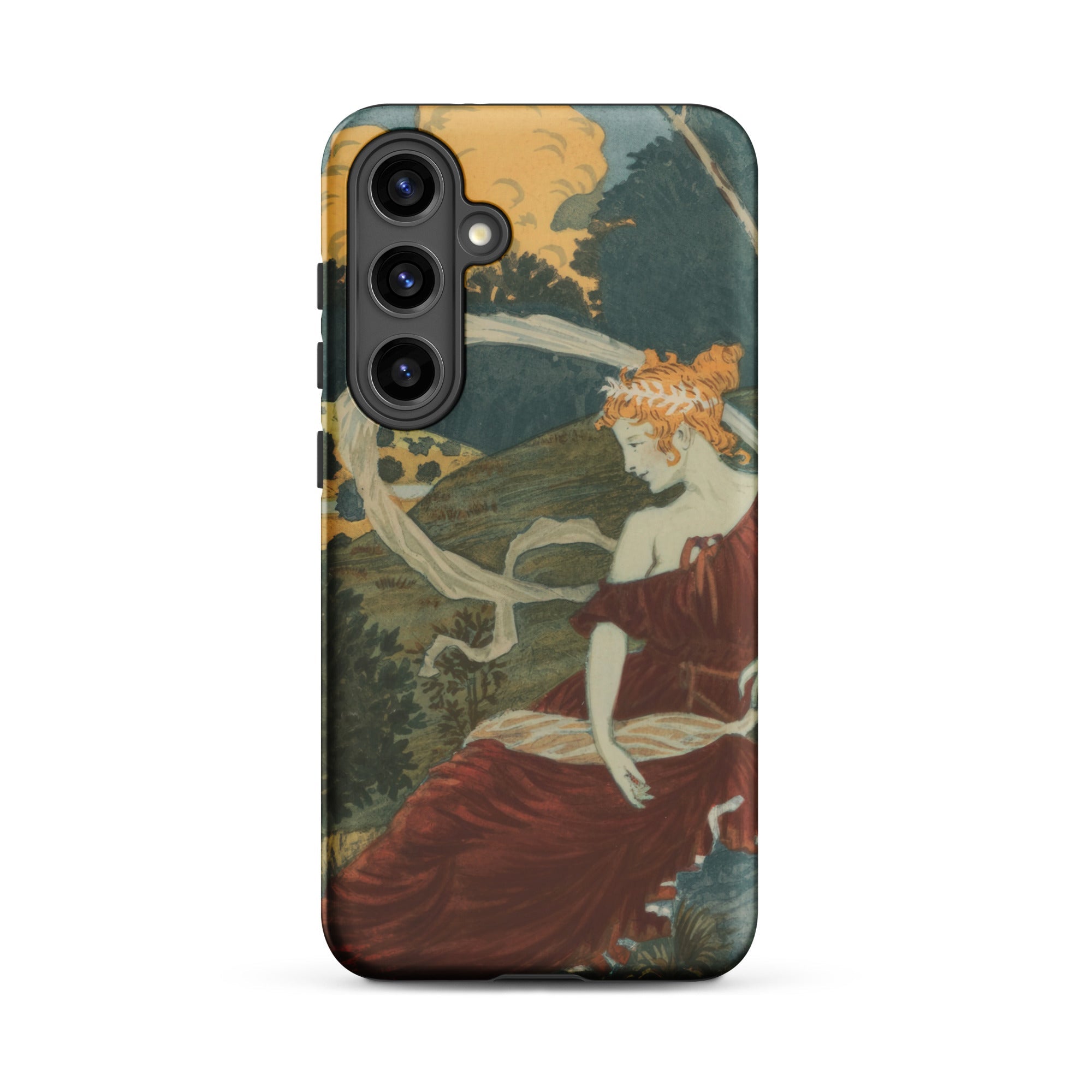 Dans Les Bois Eugene Grasset Samsung Case, Galaxy S24 Plus / Matte, Phone Case Art Nouveau Style Illustration Woman Red Dress