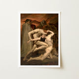 Dante and Virgil - William-adolphe Bouguereau Art Print / Canvas Framed Dramatic Classical Painting Two Muscular, Bouguereau’s, Baroque