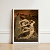 Dante and Virgil - William-adolphe Bouguereau Art Print / Canvas Framed Dramatic Classical Scene Muscular Figures, Bouguereau’s, Baroque