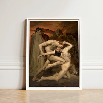Dante and Virgil - William-adolphe Bouguereau Art Print / Canvas Framed Dramatic Classical Scene Muscular Figures, Bouguereau’s, Baroque