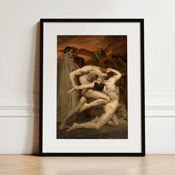 Dante and Virgil - William-adolphe Bouguereau Art Print / Canvas, 12x16’’ / 31x41cm / Black Frame / Matboard, Posters Prints & Visual