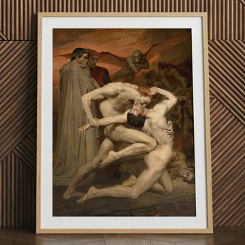 Dante and Virgil - William-adolphe Bouguereau Art Print / Canvas Framed Art Print Dramatic Classical Painting Muscular Figures Bouguereau