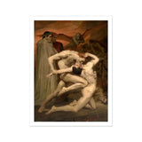 Dante and Virgil - William-adolphe Bouguereau Art Print, Dramatic Painting Figures Classical Style