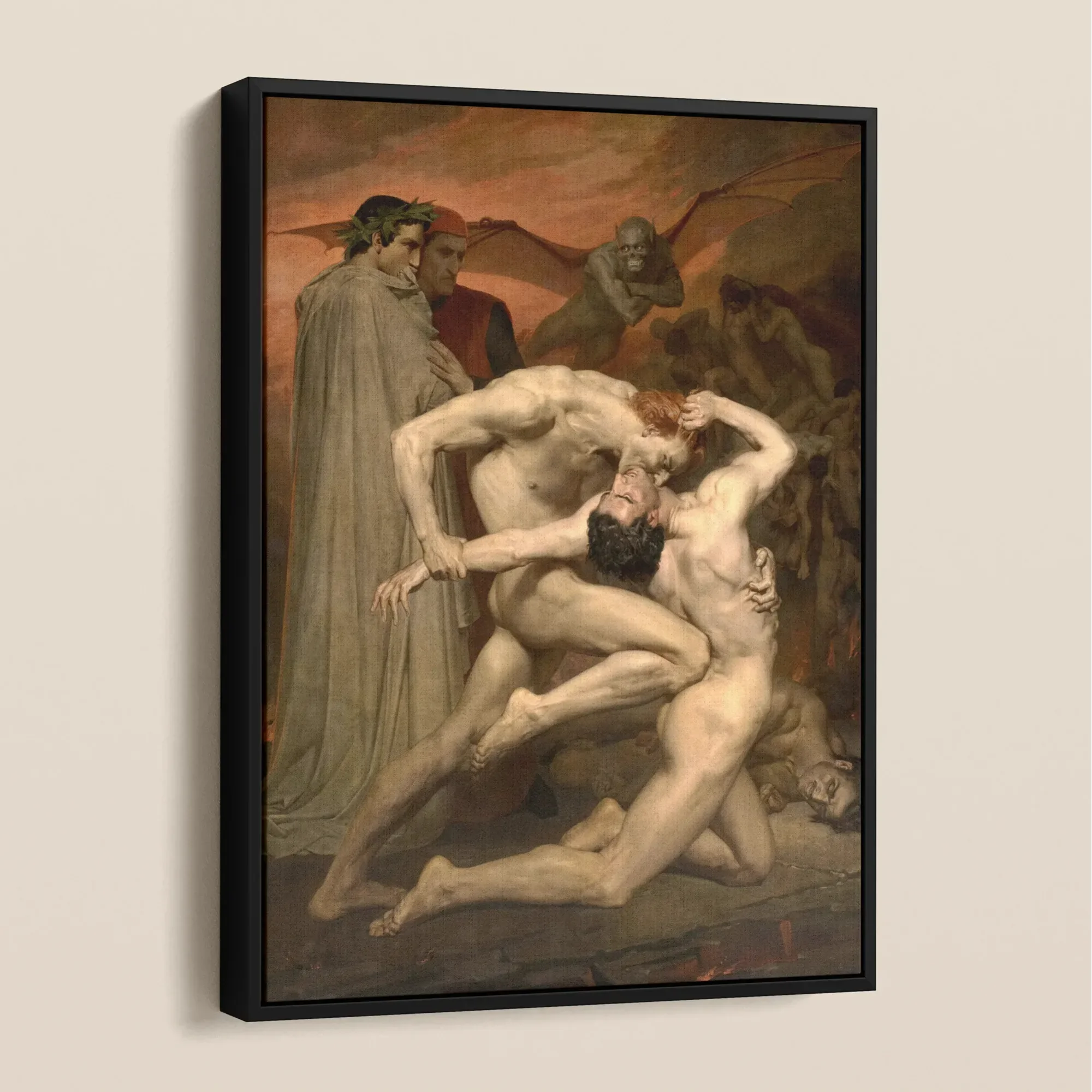 Dante and Virgil - William-adolphe Bouguereau Framed Canvas Posters Prints & Visual Artwork