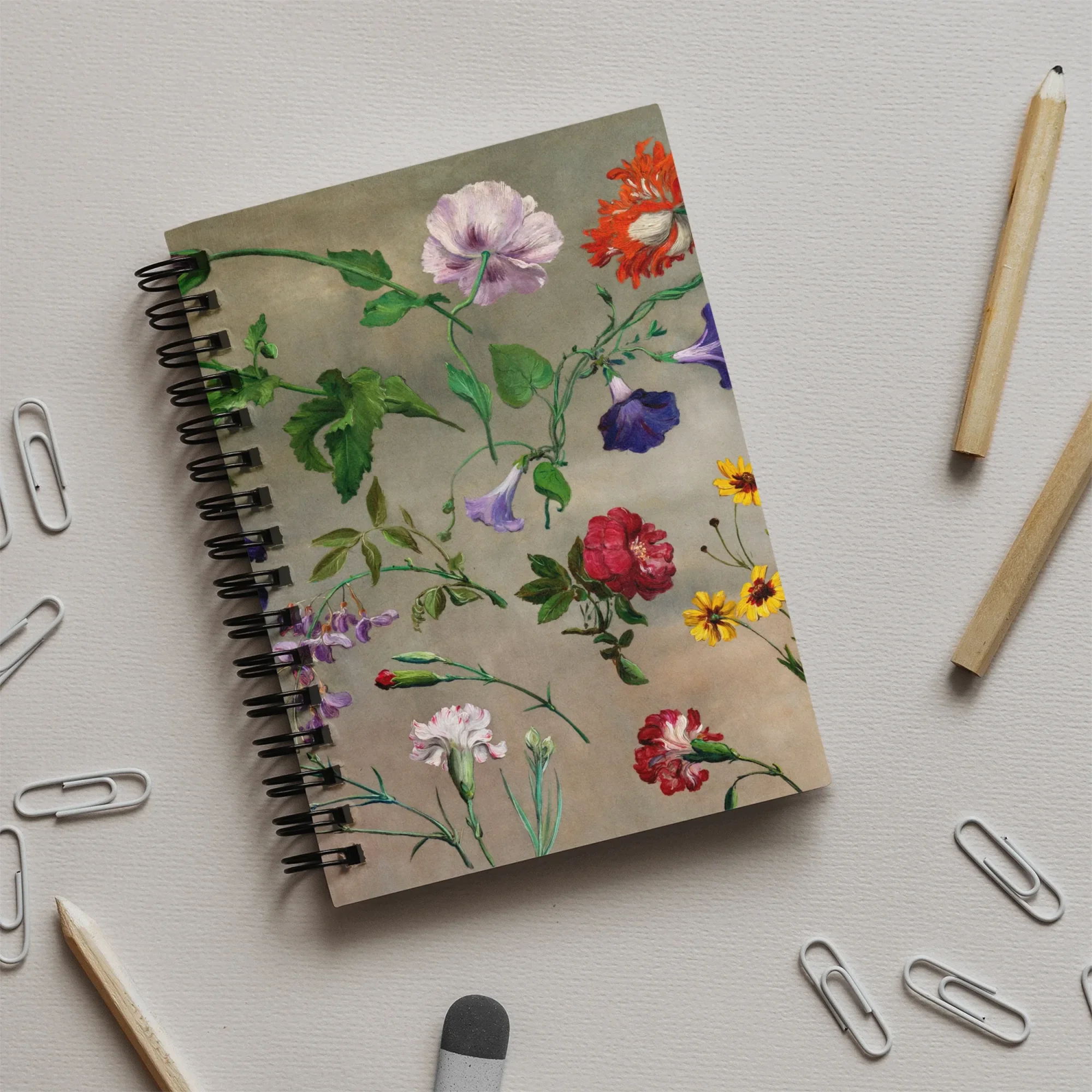 Studies of Flowers - Jacques–laurent Agasse Notebook Notebooks & Notepads