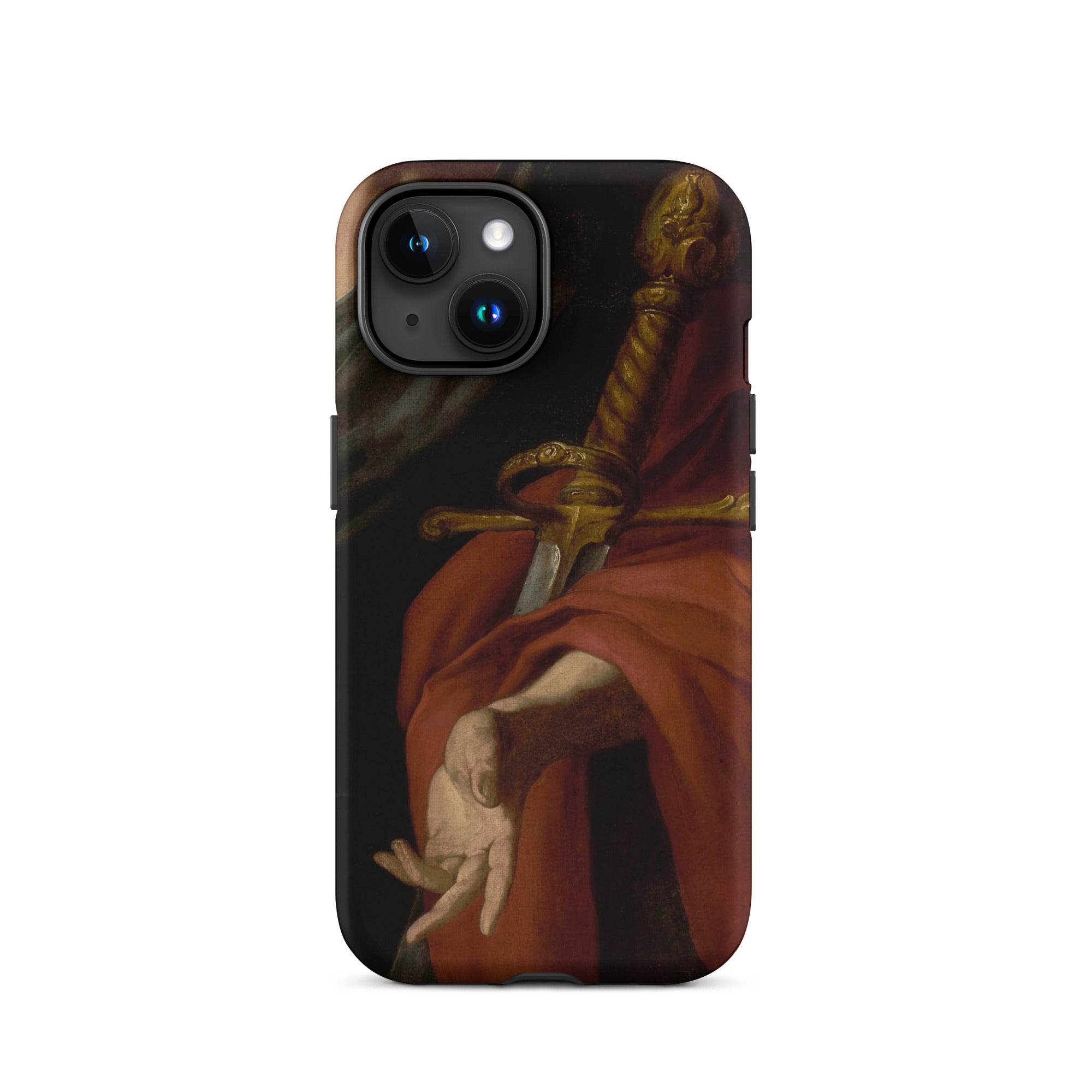 David - Pietro Novelli Baroque Art Iphone Case, 15 / Matte, Phone Case Sword Red Robe Design