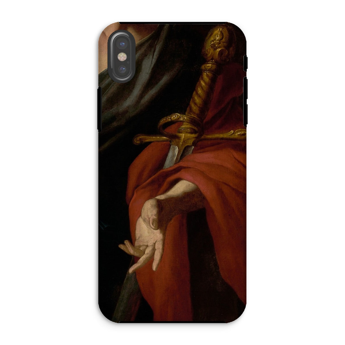 David - Pietro Novelli Baroque Art Iphone Case, Xs / Matte, Phone Case Sword Red Robe Design