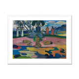 Day of the God - Paul Gauguin Art Print, Colorful Post-impressionist Painting Figures Tahitian Landscape