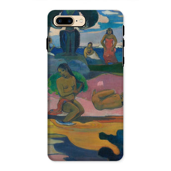 Day of the God - Paul Gauguin Iphone Case, 8 Plus / Matte, Phone Case Colorful Gauguin-style Painting Tahitian Figures Beach