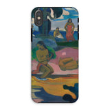 Day of the God - Paul Gauguin Iphone Case, Xs / Matte, Phone Case Colorful Gauguin-style Painting Tahitian Figures Beach