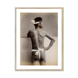 1585 Japanese Wabori Tattoo - S. Ogawa Fine Art Print, Framed Vintage Photograph Tattooed Man