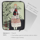 The Dead Bird - Gazette Du Bon Ton Laptop Sleeve, Laptop Sleeve Art Deco-style Illustration Woman Traditional Dress