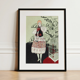 The Dead Bird - La Gazette Du Bon Ton 1920s Art Print / Canvas, 12x16’’ / 31x41cm / Black Frame / Matboard, Posters Prints & Visual