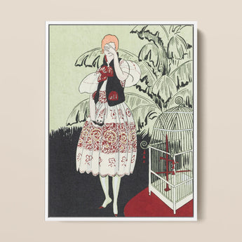 The Dead Bird - La Gazette Du Bon Ton 1920s Art Print / Canvas, 12x16’’ / 31x41cm / White Frame, Posters Prints & Visual Artwork, Toby Leon