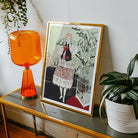 The Dead Bird La Gazette Du Bon Ton 1920s Art Print, Framed Vintage Style Illustration Stylishly Dressed Woman Plants Birdcage