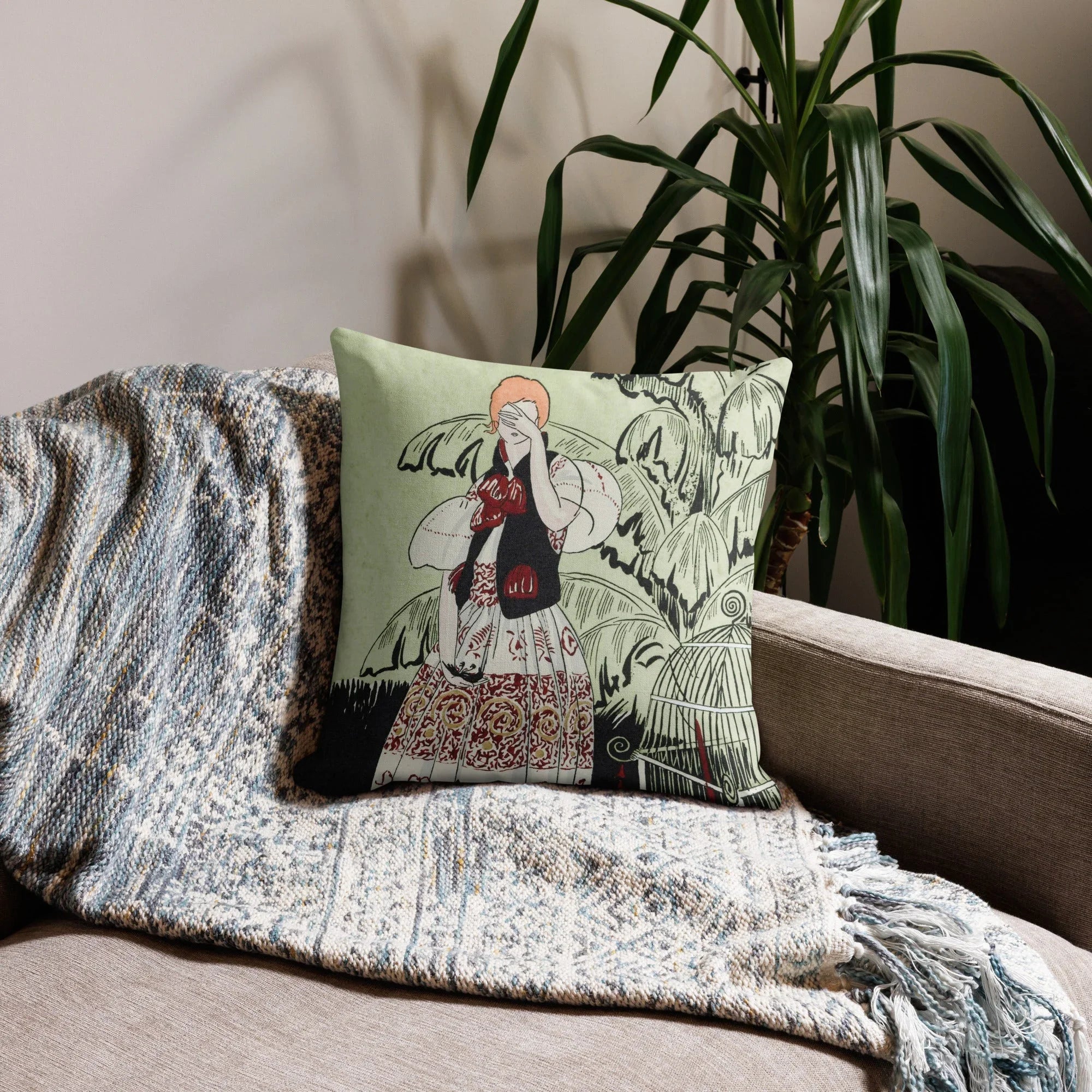 The Dead Bird - La Gazette Du Bon Ton Fashion Art Pillow Throw Pillows