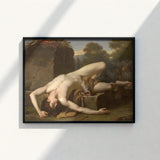 Black-framed Classical Painting Nude Male Figure Expressive Pose Francois Xavier Fabre, Fine Art, Collapsed Epiphany