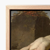 Light Wood-framed Canvas Print Classical Painting Dark Rocky Francois Xavier Fabre, Fine Art, Collapsed Epiphany
