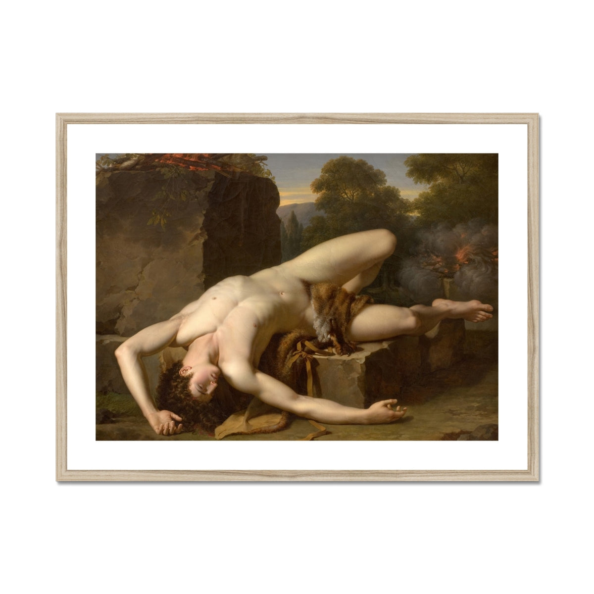 Death of Abel - Francois Xavier Fabre Fine Art Print, Framed Classical Painting Nude Man