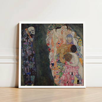 Framed Reproduction Gustav Klimt’s ?The Kiss” Central Couple Klimt Fine Art, Arranges Bodies, Garland Twisting