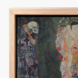 Framed Canvas Print Gustav Klimt’s ?The Kiss” Skeleton Klimt Fine Art, Arranges Bodies, Garland Twisting