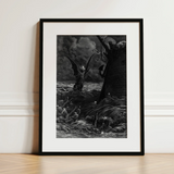 Death-fires Dancing Around the Becalmed Ship - Gustave Dore Art Print / Canvas, 12x16’’ / 31x41cm / Black Frame / Matboard, Posters Prints