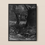 Death-fires Dancing Around the Becalmed Ship - stampa artistica di Gustave Dore / Canvas, 12x16’’ / 31x41cm / Cornice nera, stampe poster e arte visiva