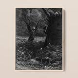 Death-fires Dancing Around the Becalmed Ship - stampa artistica di Gustave Dore / Canvas, 12x16’’ / 31x41cm / Cornice naturale, stampe poster e arte visiva