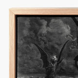 Framed Black-and-white Winged Figure Flames Hair Set Light Gustave Dore Art, Ash Commands, Becalmed Ship