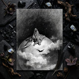 The Death - Gustave Dore Art Print / Canvas Black-and-white Illustrated Cloaked Figure Seated Crescent, Mercy Carved, Prints