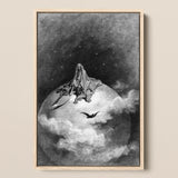 The Death - Gustave Dore Framed Canvas, 12x18’’ / 31x46cm / Natural Floating Frame, Framed Black White Artwork Death Celestial Body