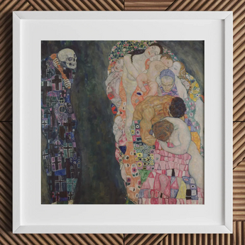 Death and Life - Gustav Klimt Fine Art Print / Canvas Framed Print Gustav Klimt’s Death Life Painting Klimt Fine Art, Arranges Bodies,