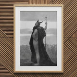 Death - Sascha Schneider Art Print / Canvas Wooden Framed Black White Print Nude Man Crown Sascha Schneider Art, Shapes Mortality,