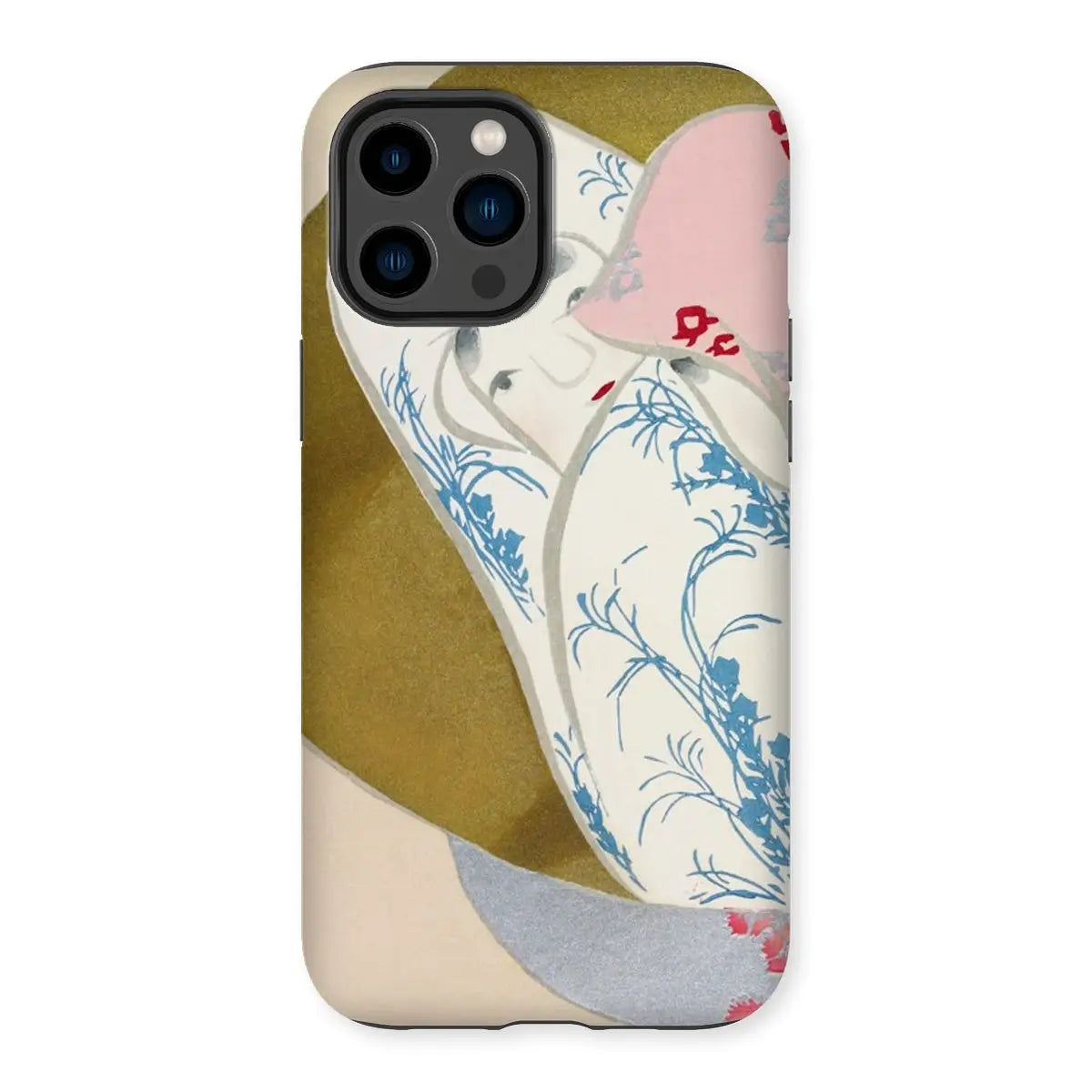 Girl in Fan - Kamisaka Sekka Japanese Rinpa Art Iphone Case 14 Pro Max / Matte Mobile Phone Cases