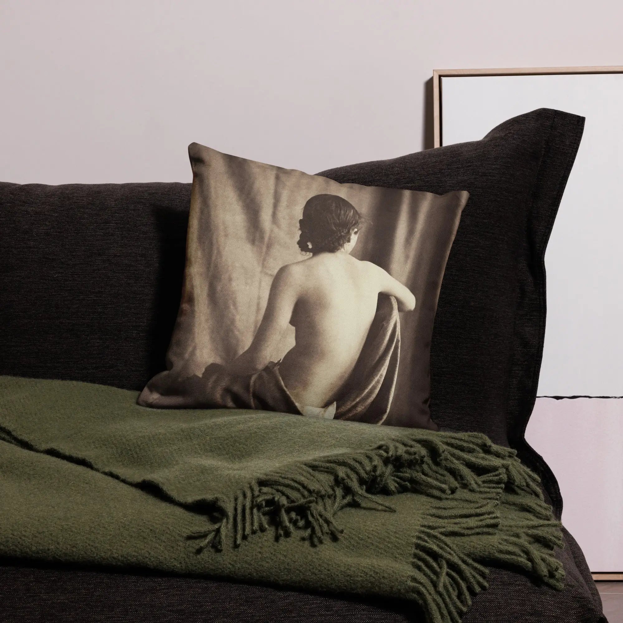 Nude Study - Jean Louis Marie Eugene Durieu Pillow Throw Pillows