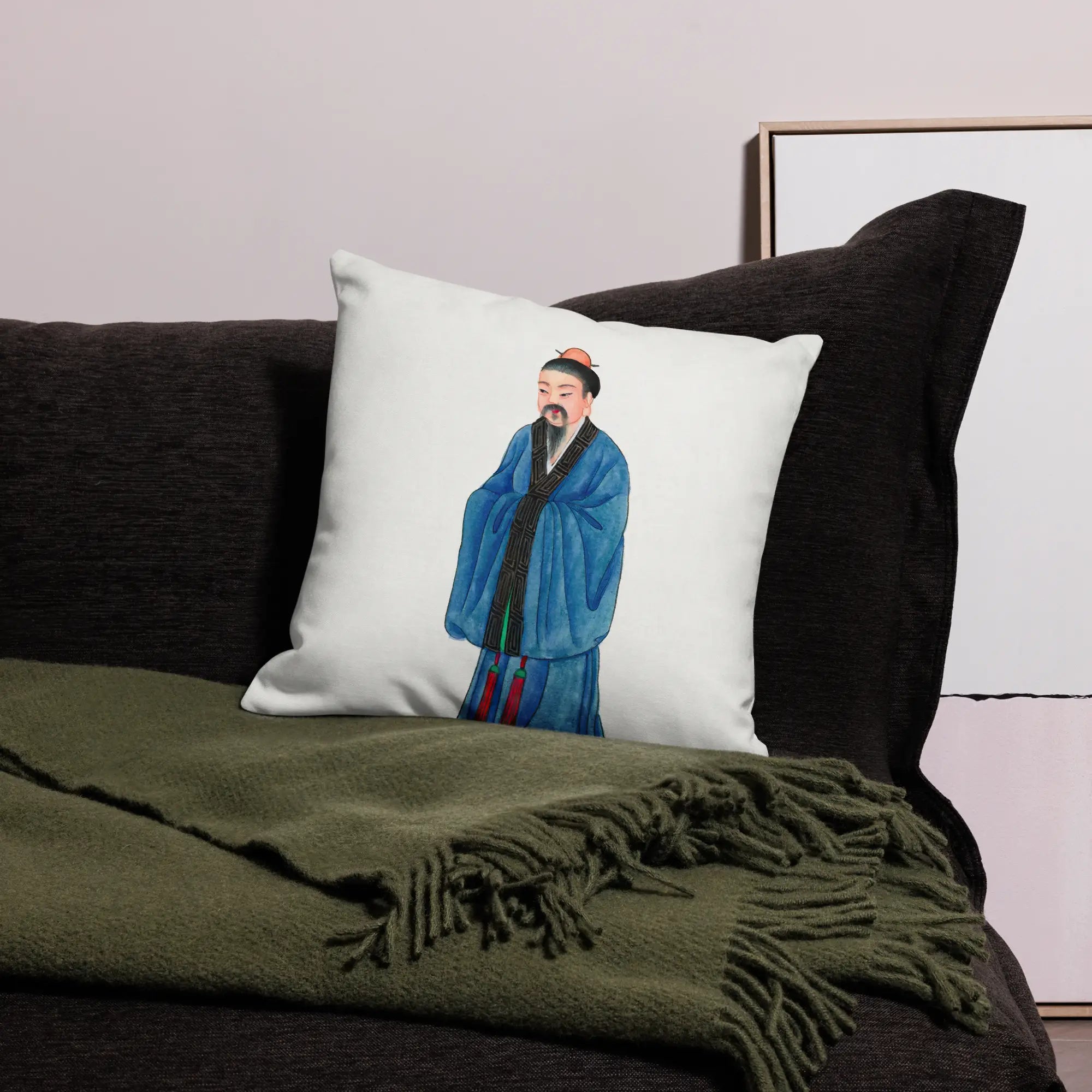 Grand Master - Qing Dynasty Manchu Fashion Art Pillow Throw Pillows