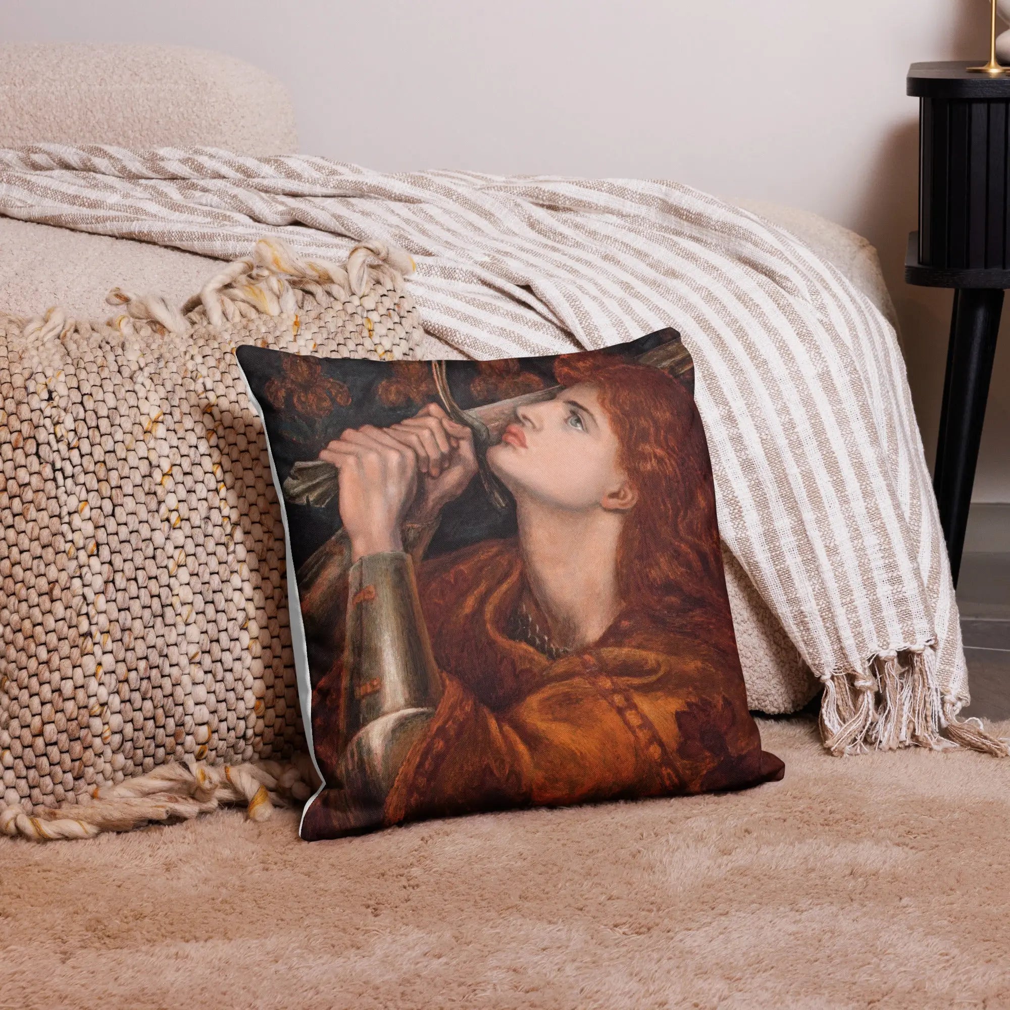 Joan of Arc - Dante Gabriel Rossetti Pillow Throw Pillows