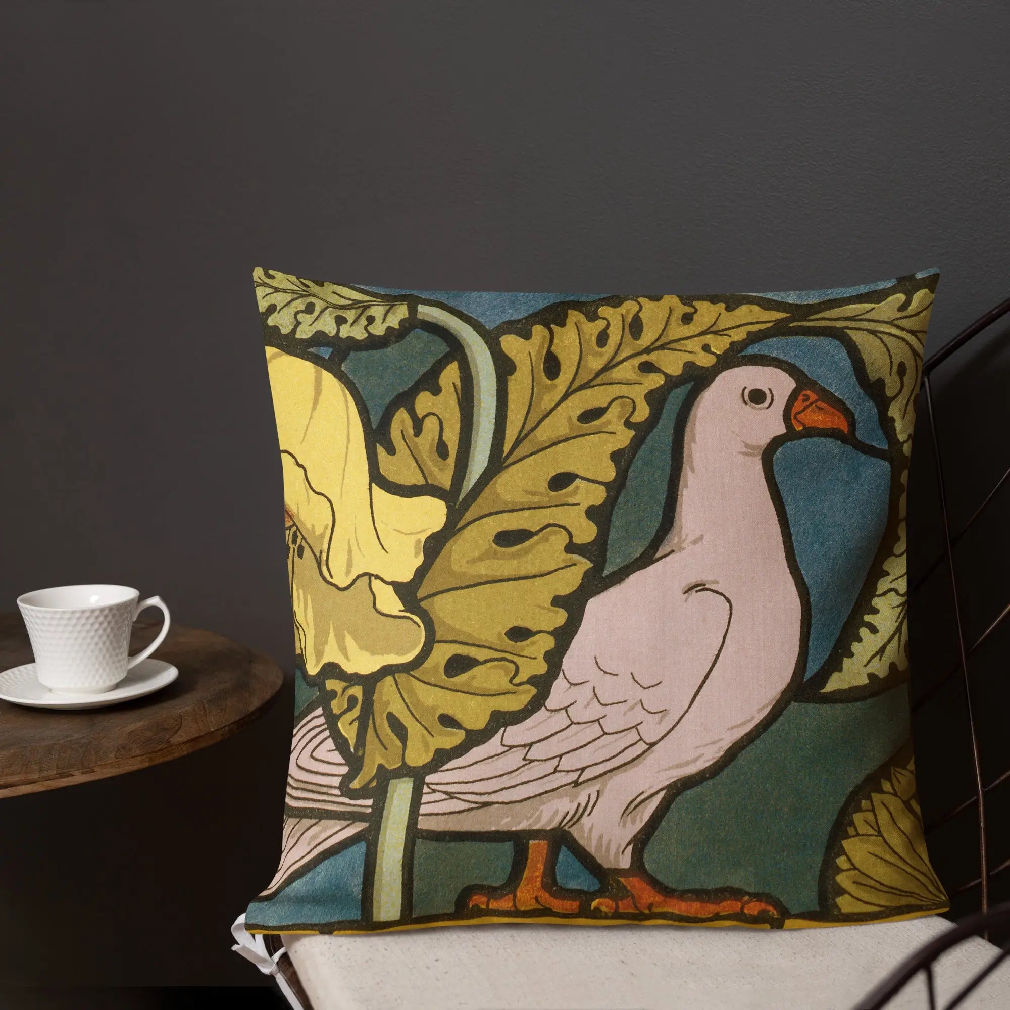 Pigeon et Pavots - Maurice Pillard Verneuil Pillow Throw Pillows